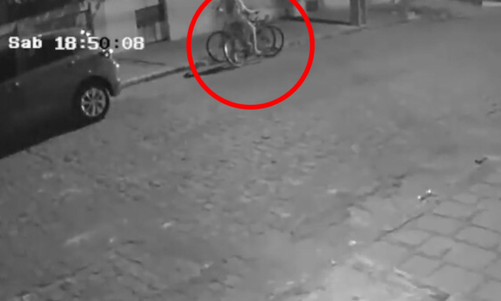 Imagens de câmera de segurança flagram momento em que homem furta bicicleta de trabalhador em Patos, na noite do último sábado (30); veja vídeo