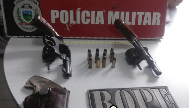 Ação do BOPE apreende armas de fogo em poder de homem na zona rural do Sertão