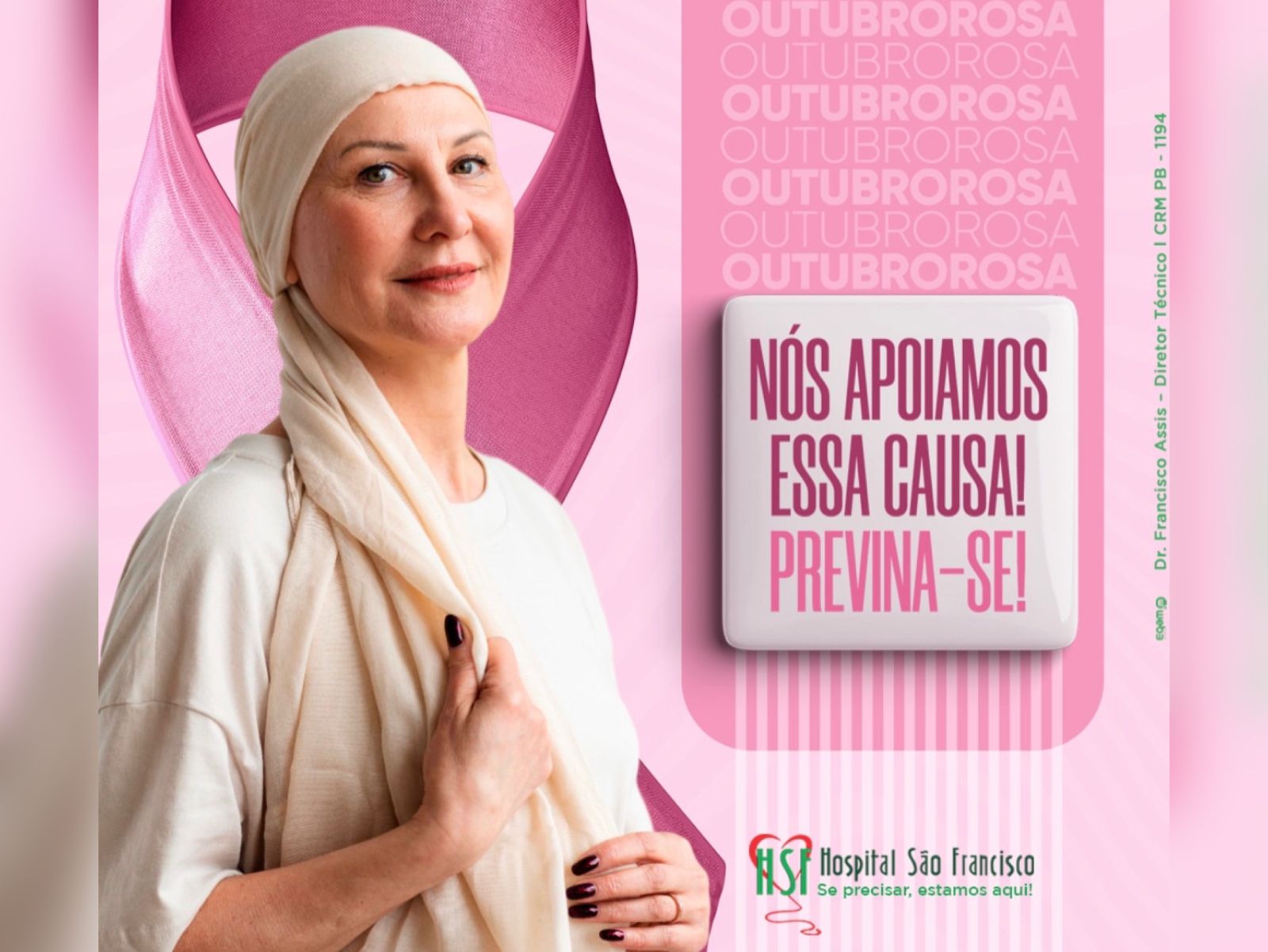 Hospital São Francisco, em Patos, inicia campanha do Outubro Rosa: Agende sua consulta