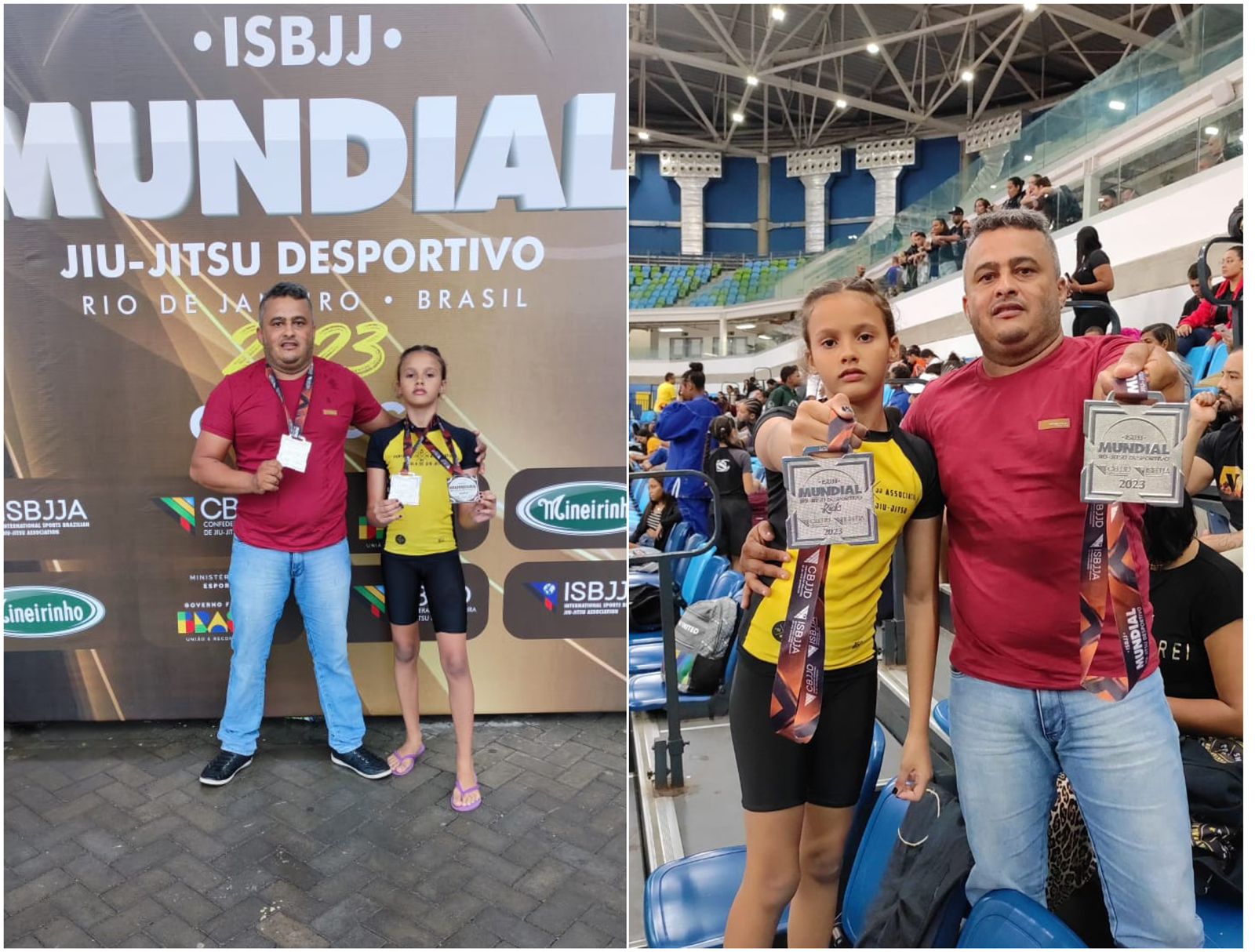Pai e Filha de Patos ficam em segundo lugar nas categorias do mundial de Jiu-Jitsu no Rio de Janeiro