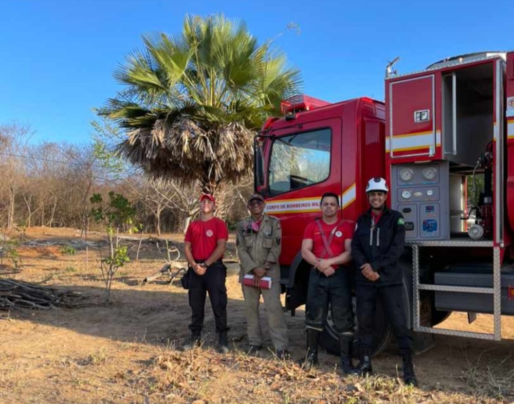 Bombeiros controlam incêndio de grandes proporções em área rural de Matureia