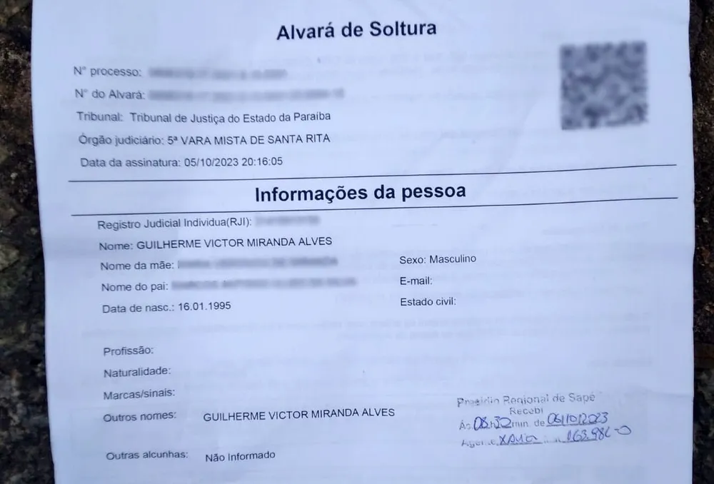 Homem é morto a tiros minutos após sair de presídio, com alvará de liberdade em mãos, na Paraíba