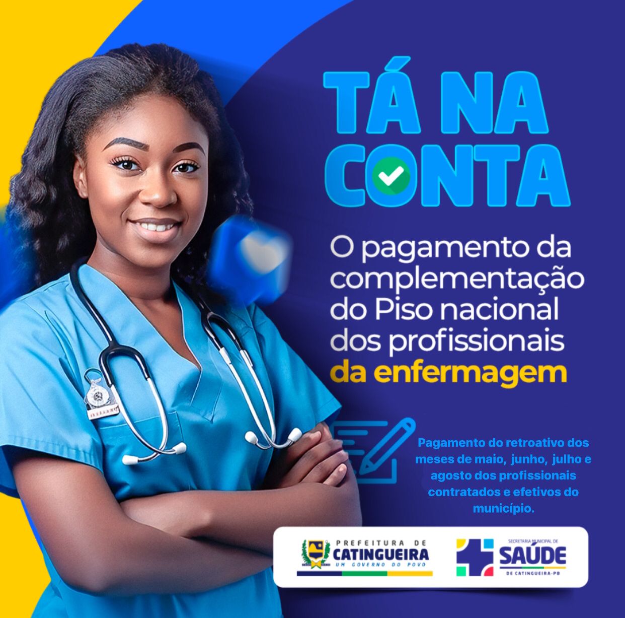 Prefeitura de Catingueira paga complemento do Piso da Enfermagem com retroativo de maio a setembro