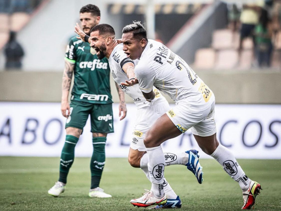 Santos vira, ganha fôlego na briga contra o rebaixamento e deixa Palmeiras longe da luta pelo título