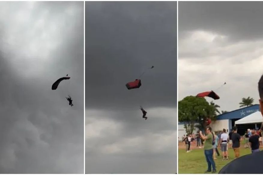 Homem morre após ser atingido por paraquedista em evento de aviação em São Paulo; veja vídeo
