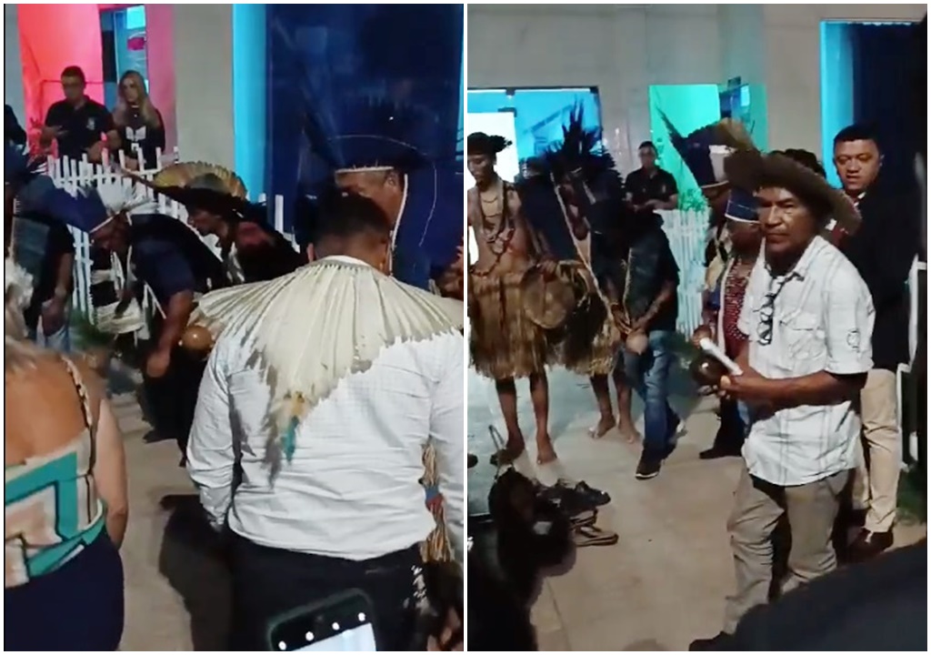 Indígenas realizam manifestação na Câmara Municipal de Patos na noite desta terça-feira (10); veja vídeo