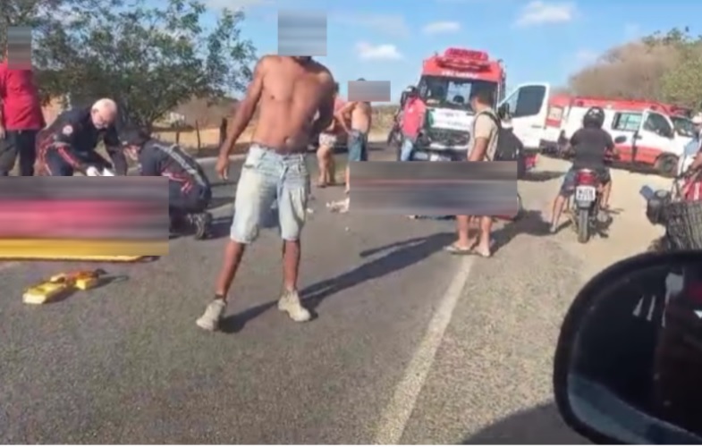 Grave acidente de moto deixa dois mortos e três feridos, em Catolé do Rocha