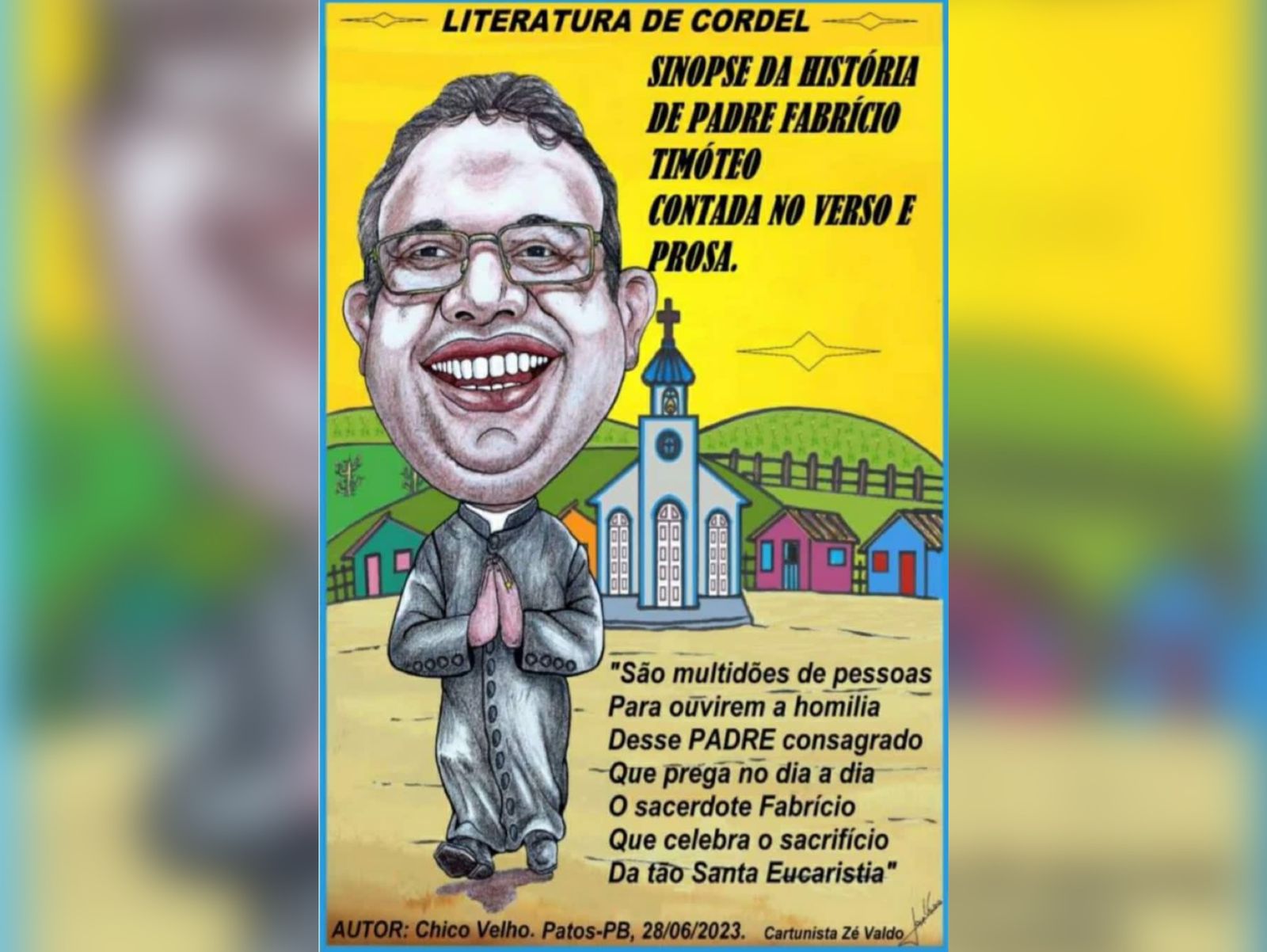 Poeta e Agrônomo Chico Velho lança livro em literatura de cordel sobre a vida do Padre Fabrício