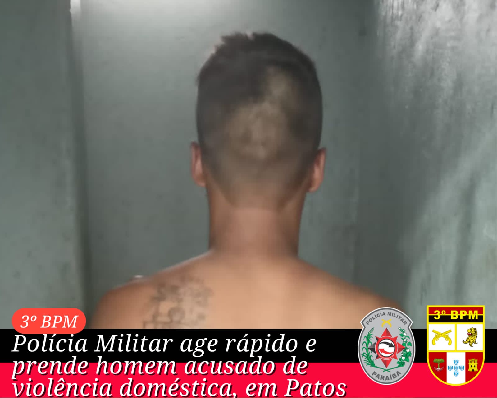 Polícia Militar age rápido e prende homem acusado de violência doméstica, em Patos