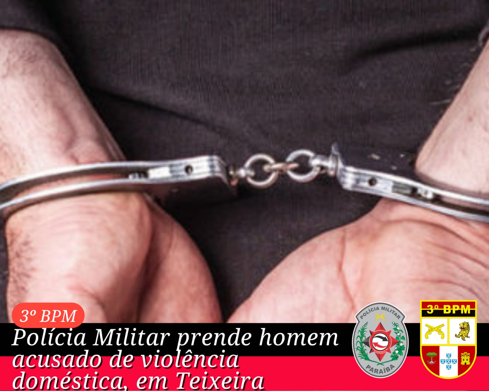 Polícia Militar prende homem acusado de violência doméstica, em Teixeira-PB