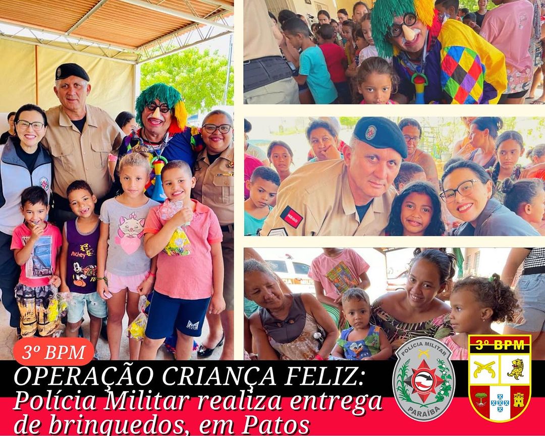 Operação Criança Feliz: Polícia Militar realiza entrega de brinquedos, em Patos