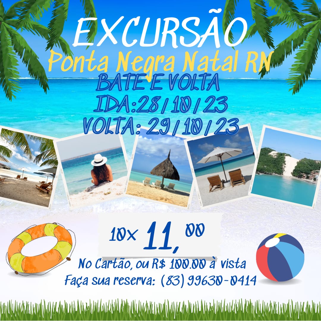 Radialista Rafael Pressão realiza Excursão de um dia para a deslumbrante Praia de Ponta Negra, em Natal-RN