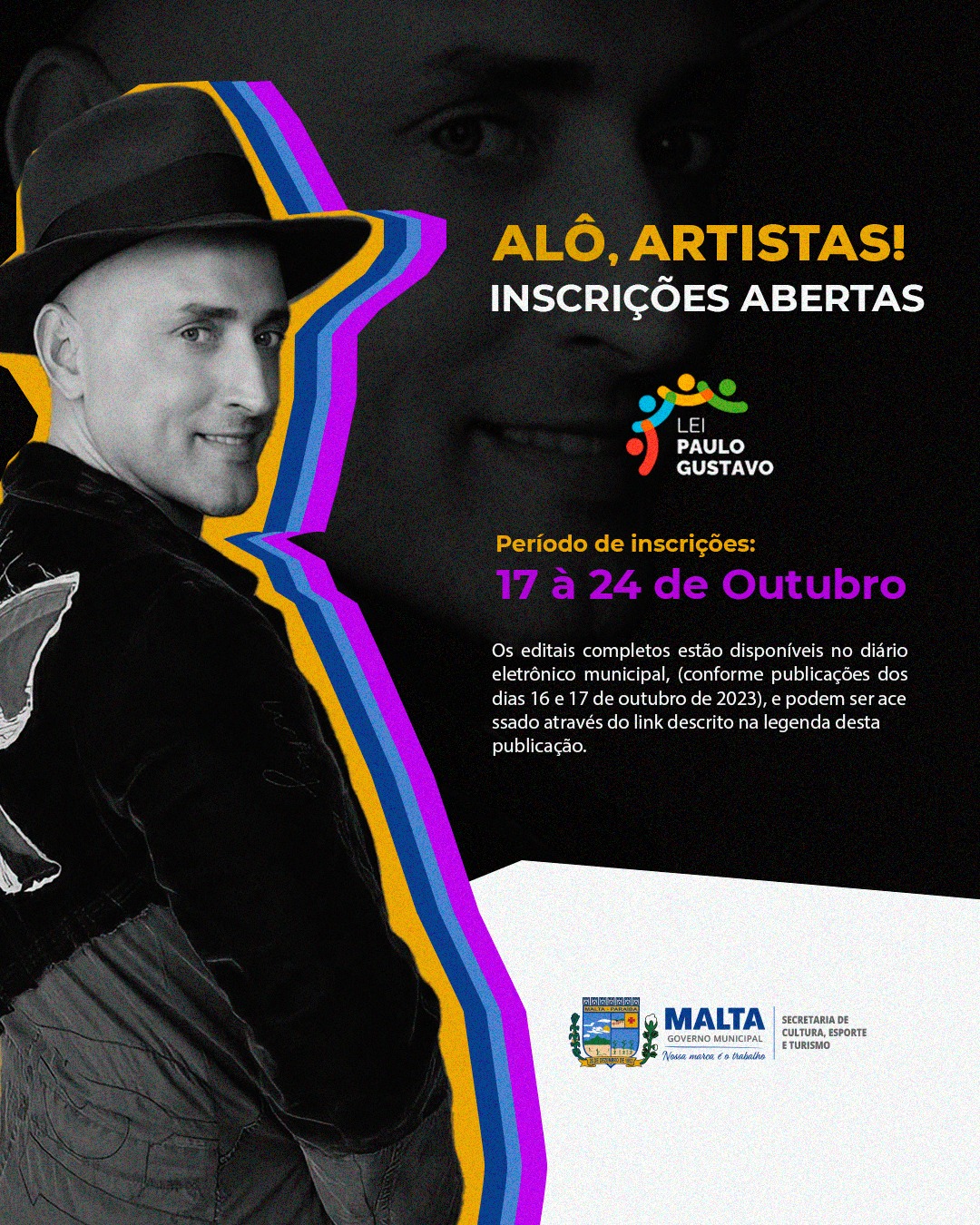 Prefeitura de Malta lança editais da Lei Paulo Gustavo para fomentar a cultura local