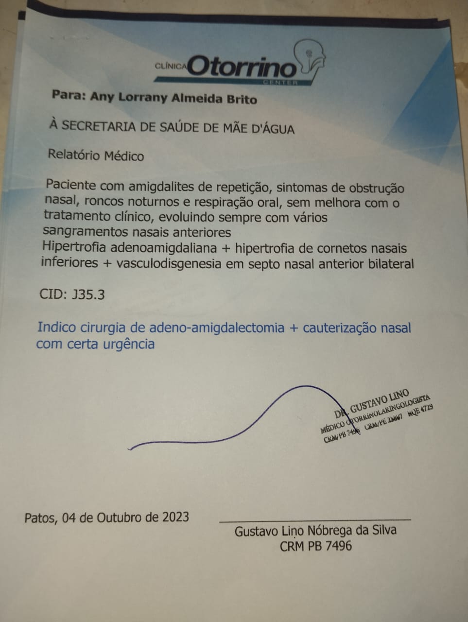 Mãe faz campanha para conseguir realizar cirurgias das filhas que vêm sofrendo com sangramentos e obstrução nasal devido a amigdalites de repetição
