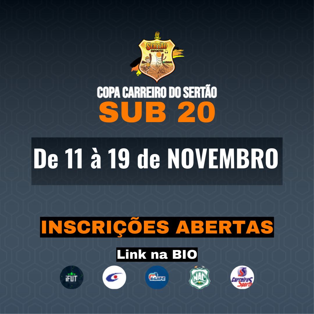Copa Carreiro do Sertão Sub-20 está com inscrições abertas