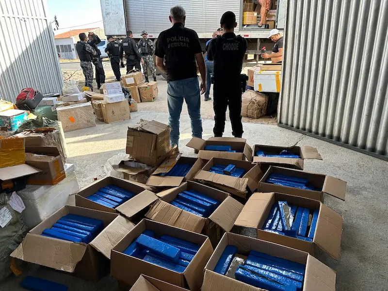 Operação conjunta entre PF e PM resulta na apreensão de quase uma tonelada de maconha escondida em caminhão, no Vale do Piancó