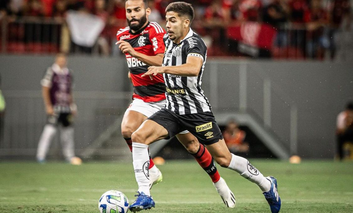 Flamengo tem dois expulsos, Santos vira com golaço e respira fora do Z-4 do Brasileirão