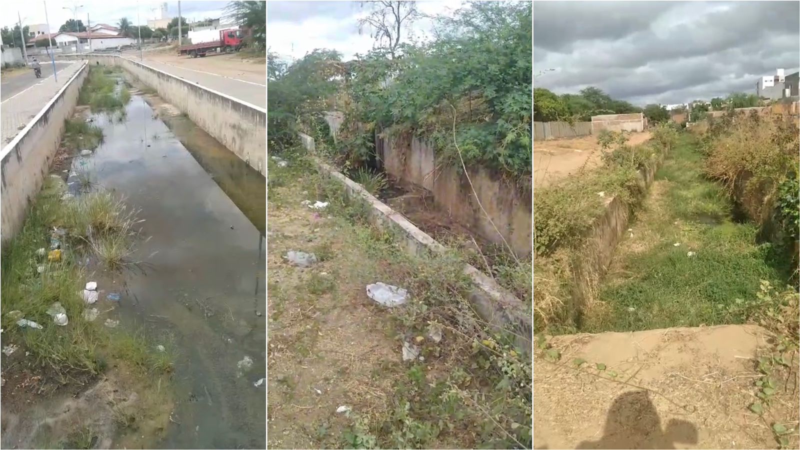 Internauta denuncia abandono em canais que cortam a Zona Norte de Patos; secretário de Serviços Públicos diz que limpeza está sendo realizada