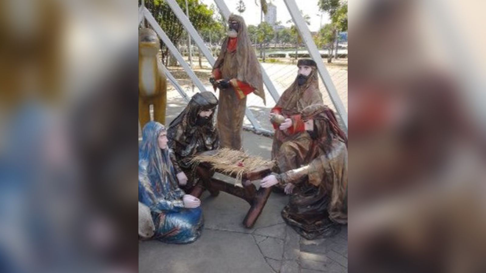 Vândalos depredam e furtam estátua do Menino Jesus de presépio de Natal aqui na Paraíba