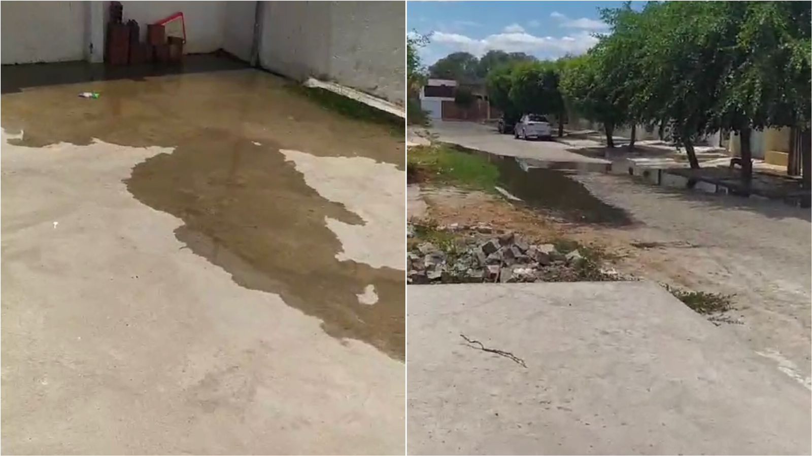 Morador da Rua Raul Gomes de Farias, no Novo Horizonte, cobra conserto de galeria que está dando retorno para seu imóvel; Prefeitura diz que cobrará agilidade