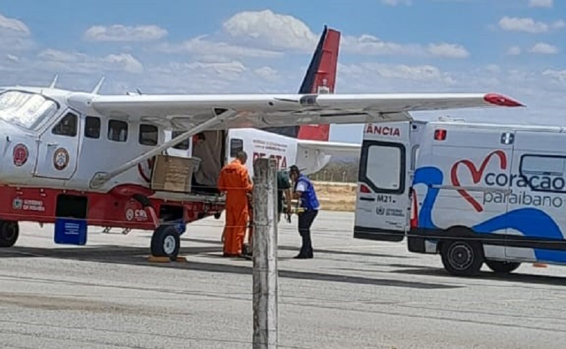 Garoto atropelado em Cajazeiras é transferido em UTI Aérea para o Hospital de Trauma de Campina Grande