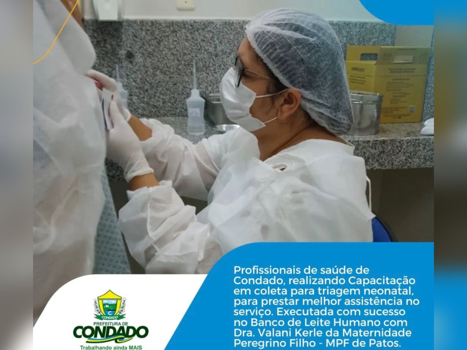 Profissionais da Saúde de Condado aprimoram habilidades em coleta para triagem Neonatal