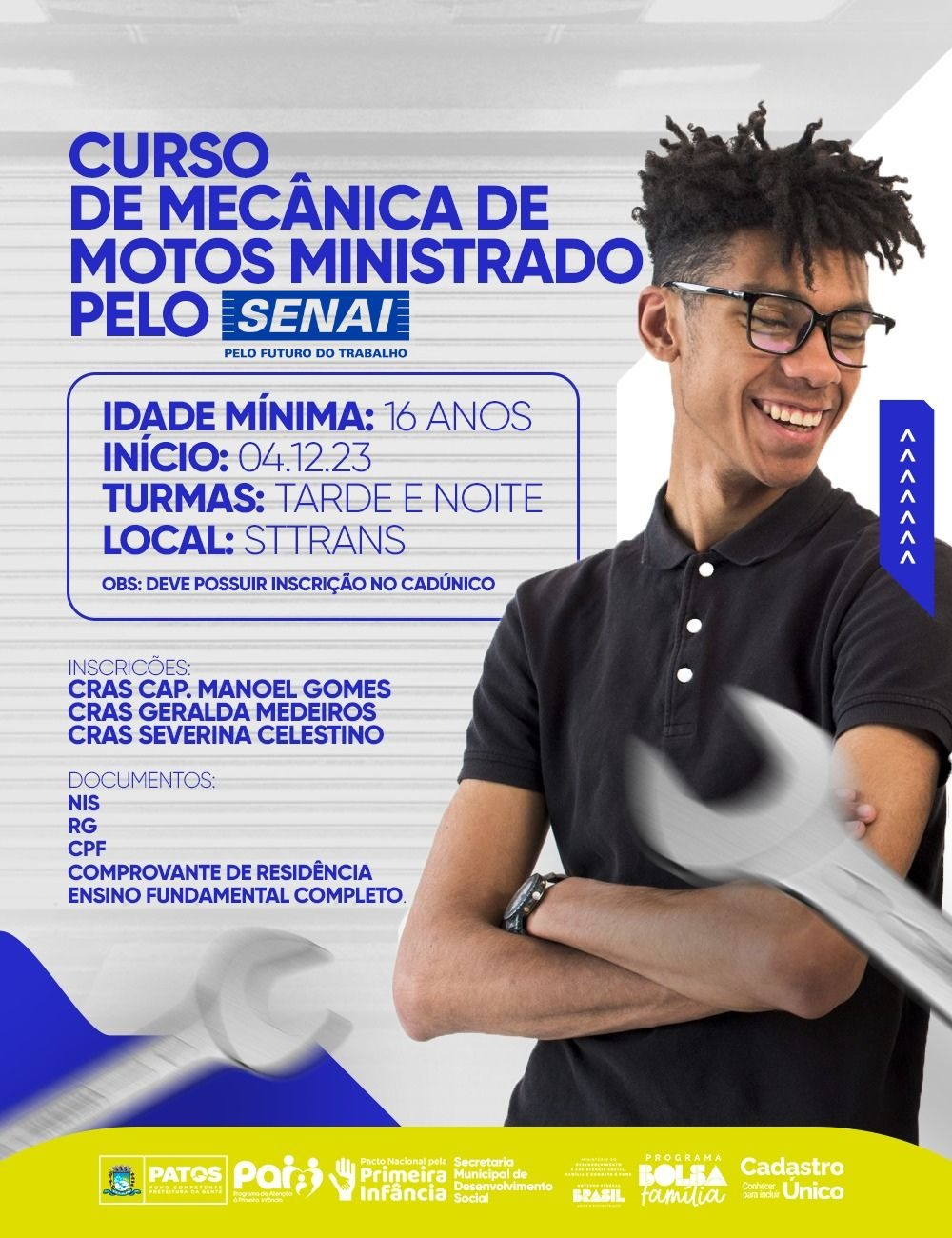 SENAI e Prefeitura oferecem Curso Gratuito de Mecânica de Motos para Jovens a partir de 16 anos