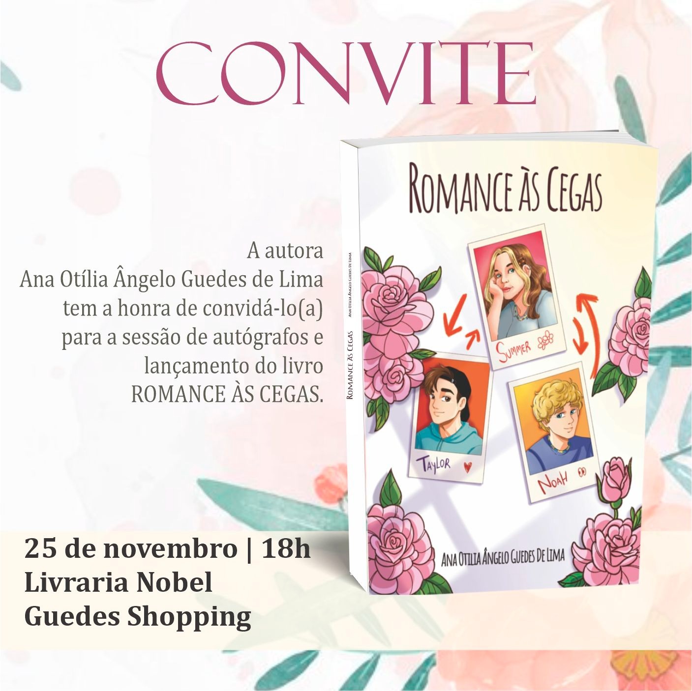 Jovem escritora Ana Otília, de apenas 13 anos, lançará livro de autoria própria no próximo sábado (25), na Livraria Nobel, em Patos