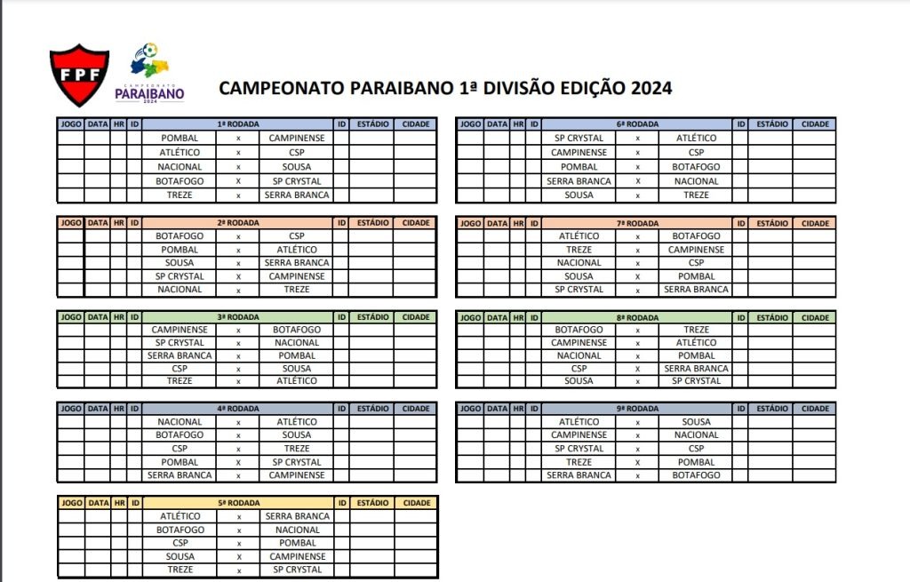 Nacional de Patos terá clássico sertanejo contra o Sousa na estreia do Campeonato Paraibano 2024; confira a tabela básica da 1ª fase