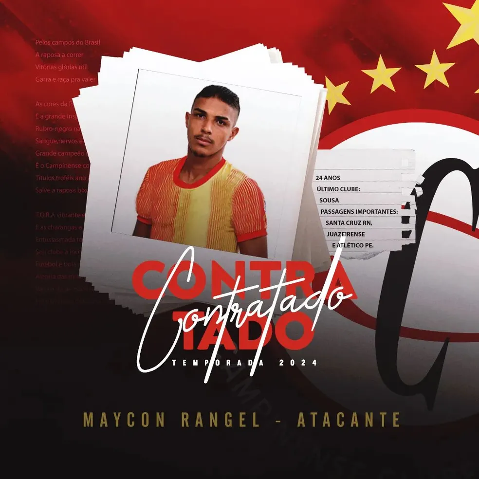 Campinense oficializa três contratações e começa a esboçar o elenco para 2024