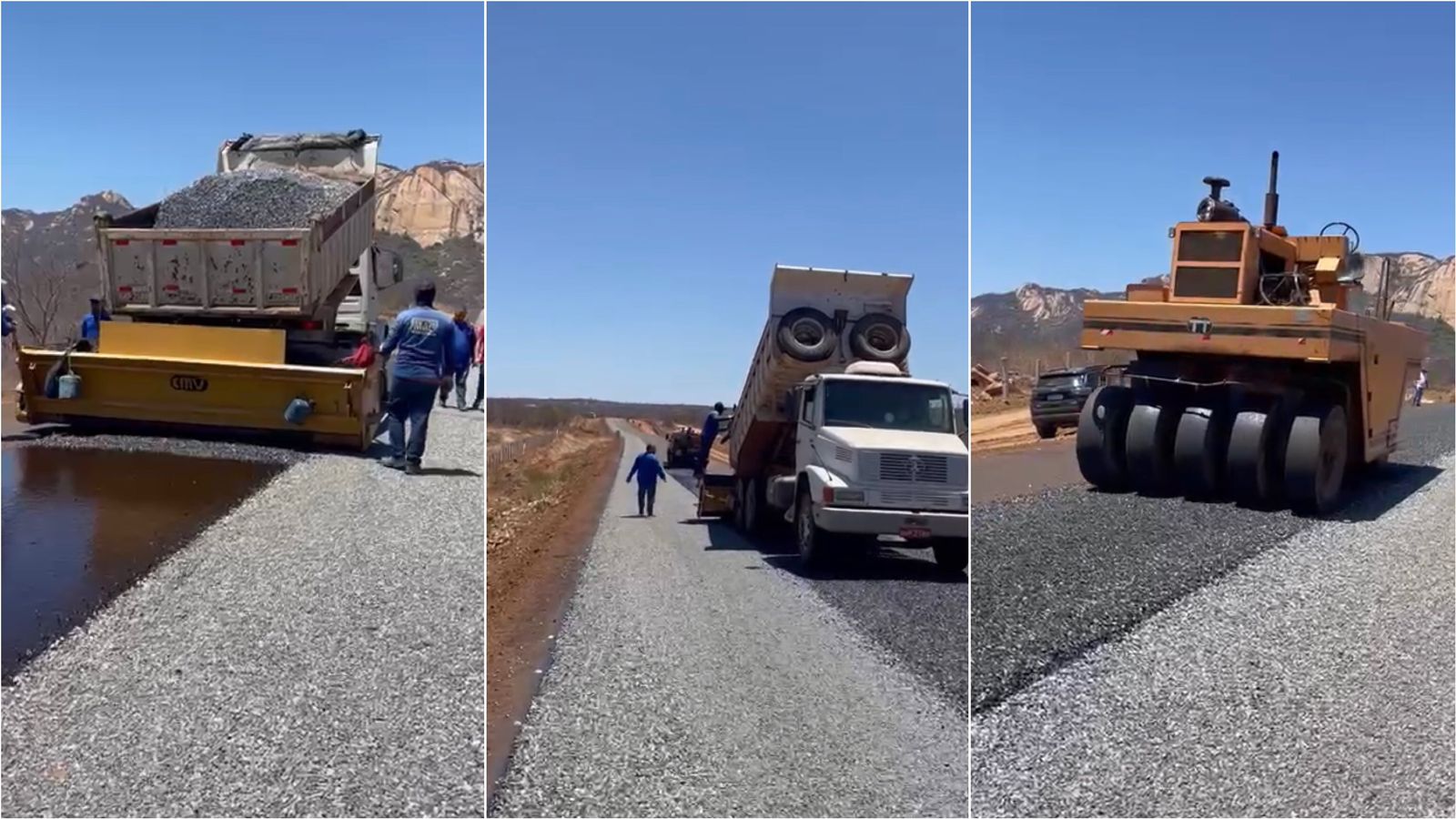 Pavimentação da PB-275, que liga São José de Espinharas a BR-110, segue em ritmo avançado; veja imagens