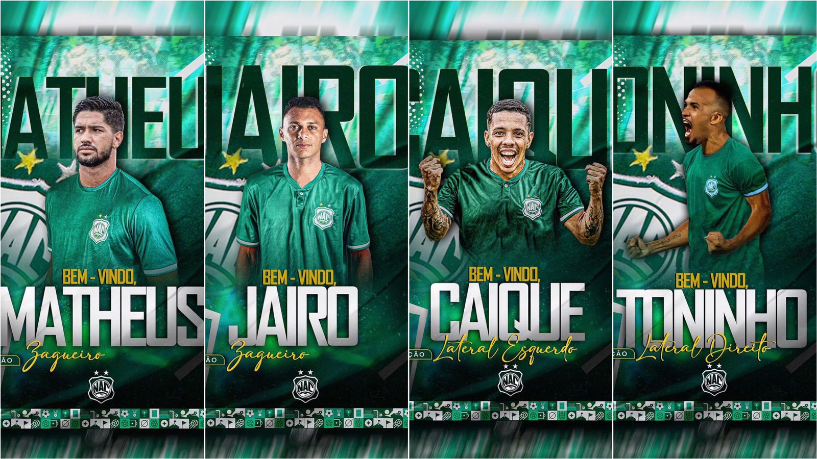 Dois zagueiros e dois laterais: confira os últimos reforços anunciados pelo Nacional de Patos