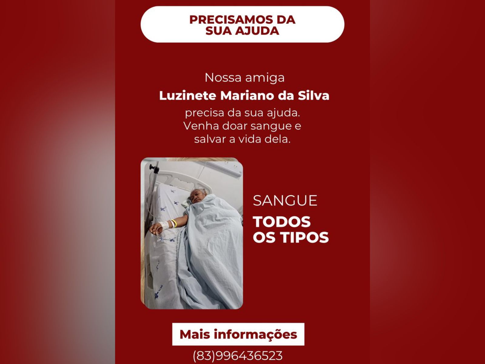 Internauta denuncia atendimento do Hospital do Bem para paciente que está internada há 24 dias; Direção do Complexo Hospitalar se posiciona