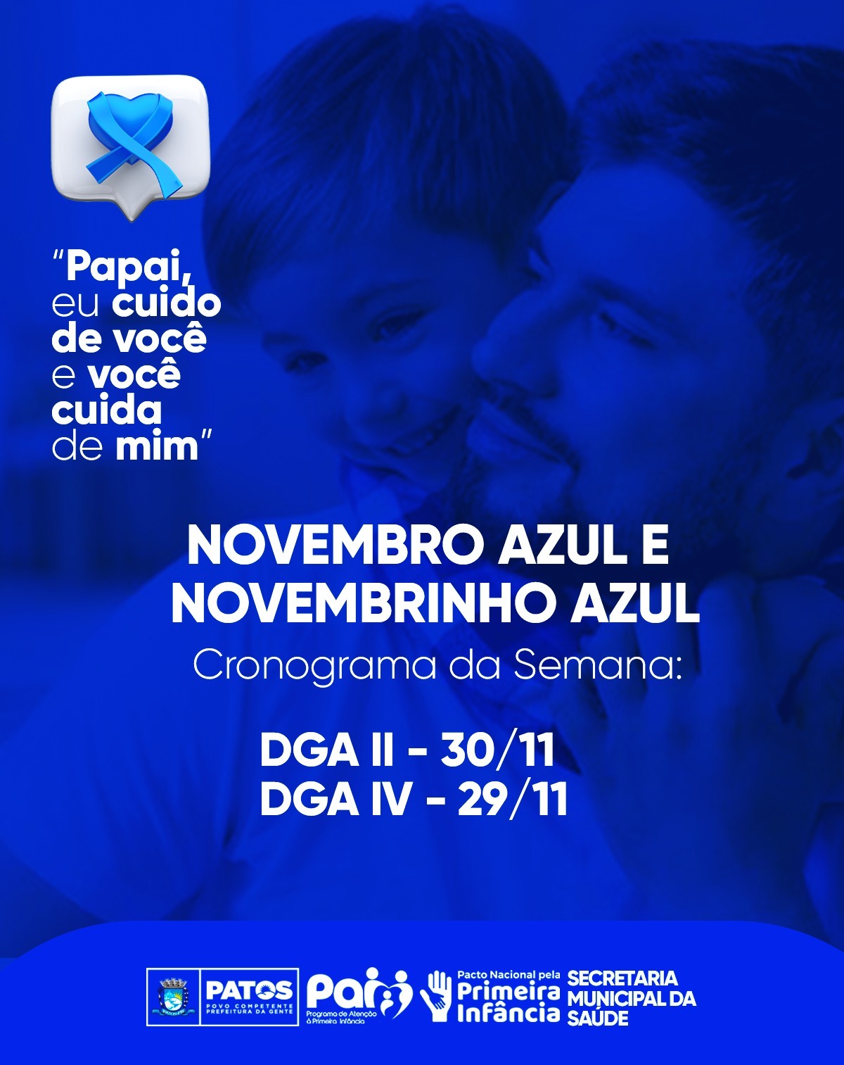 NOVEMBRO AZUL: Ações nas unidades dos DGAs 2 e 4 nesta quarta e quinta-feira (29)