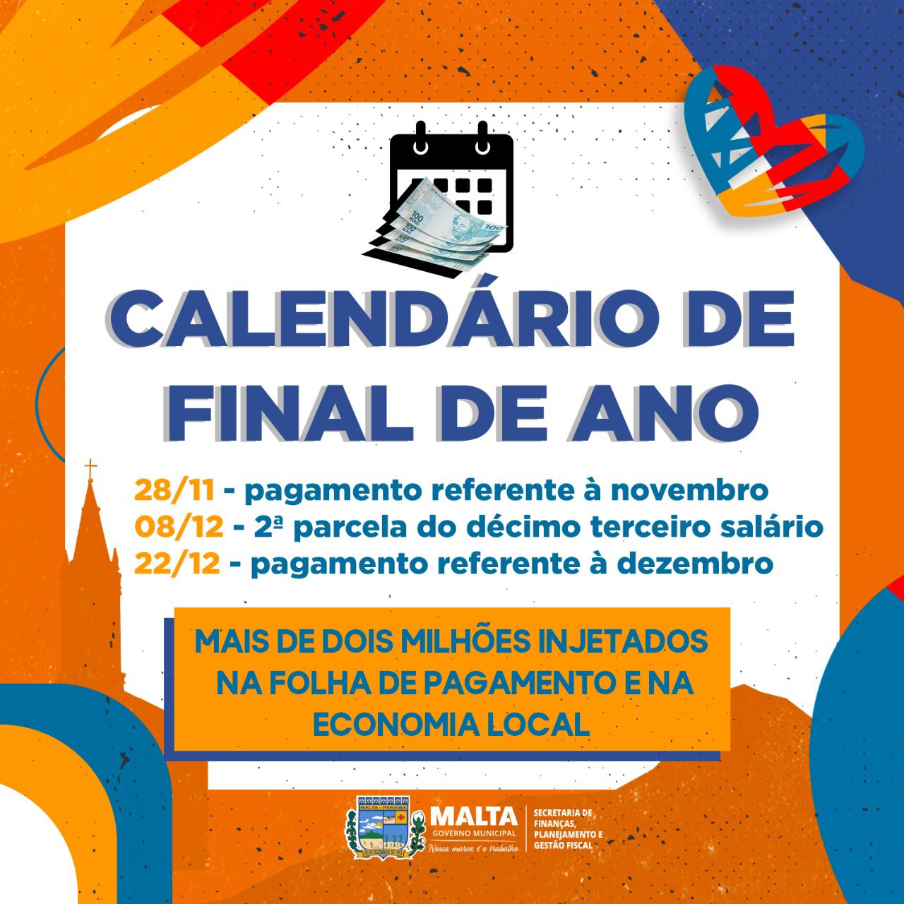 Antecipação de salários dos servidores municipais em Malta impulsionará injeção de mais de dois milhões na economia local até dezembro