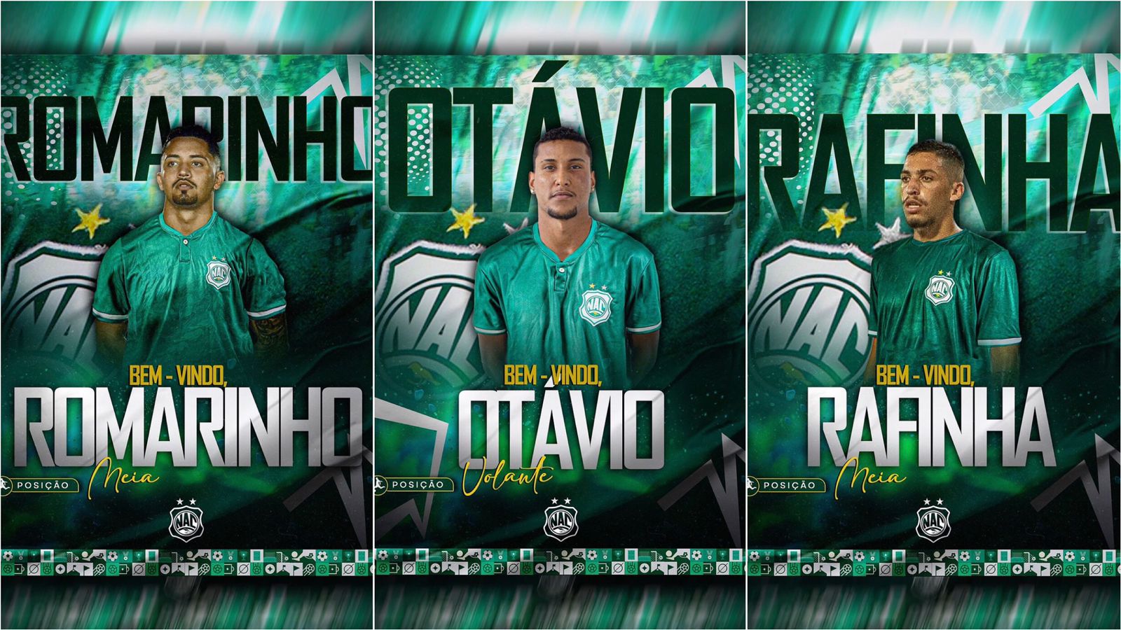 Nacional de Patos acerta retorno do meia Romarinho e chegada do volante Otávio e do meia Rafinha