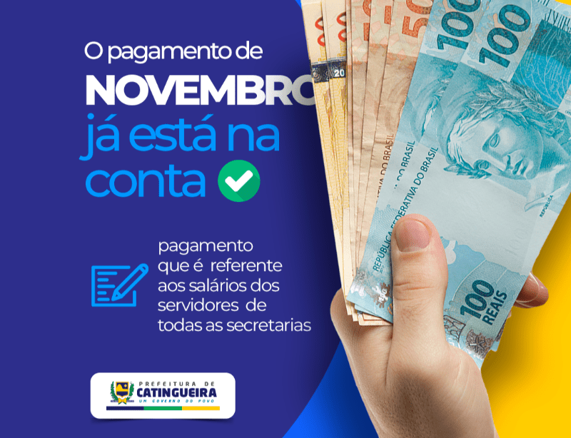 Prefeitura de Catingueira-PB paga salários referente ao mês de novembro aos funcionários municipais