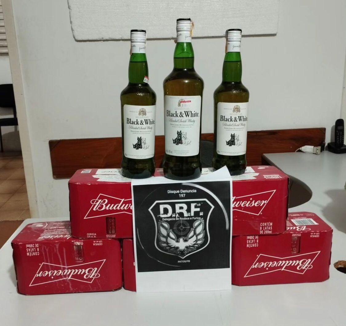 Equipe da DRF de Patos prende trio por furto em conveniência no bairro Santo Antônio e recupera produtos subtraídos