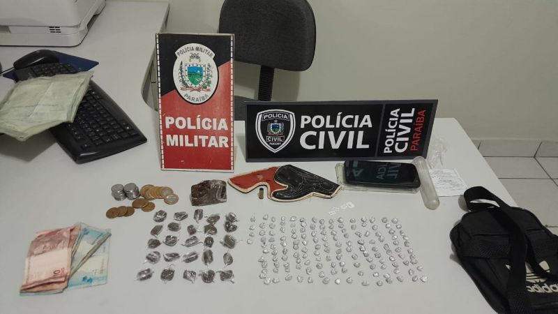 Jovem de 18 anos é preso pela polícia por tráfico de drogas em Coremas