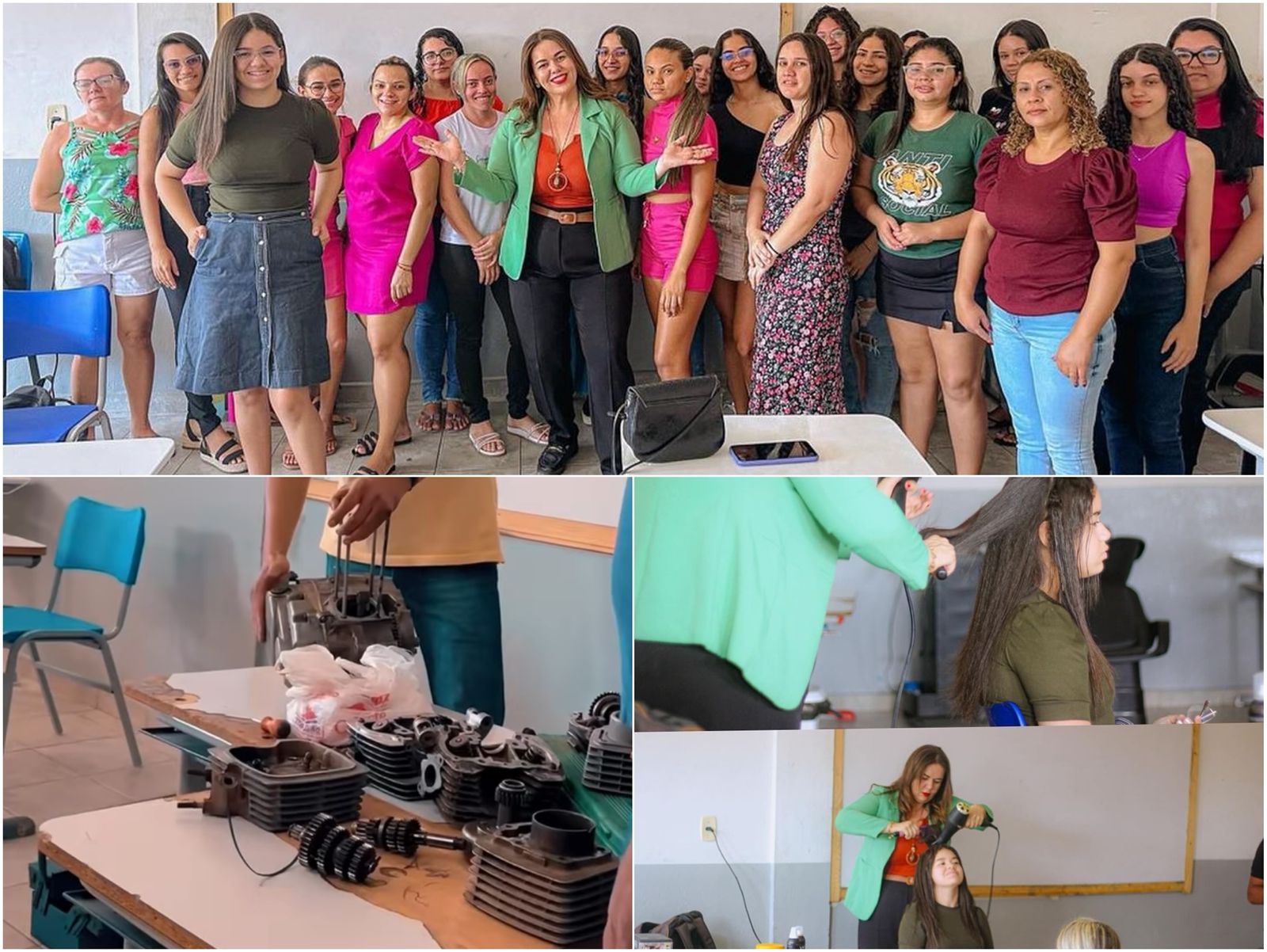 Município de Salgadinho celebra conclusão de cursos Profissionalizantes de Mecânica de Moto, Maquiagem e Penteado