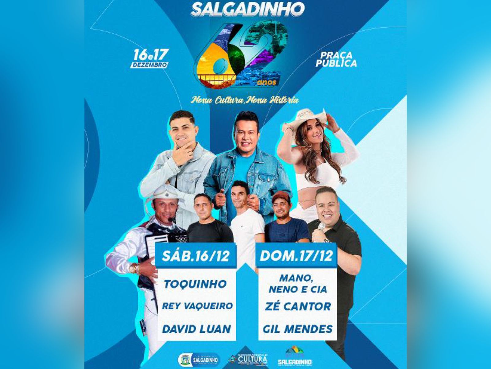 Prefeitura de Salgadinho-PB divulga programação especial para celebração dos 62 anos do município