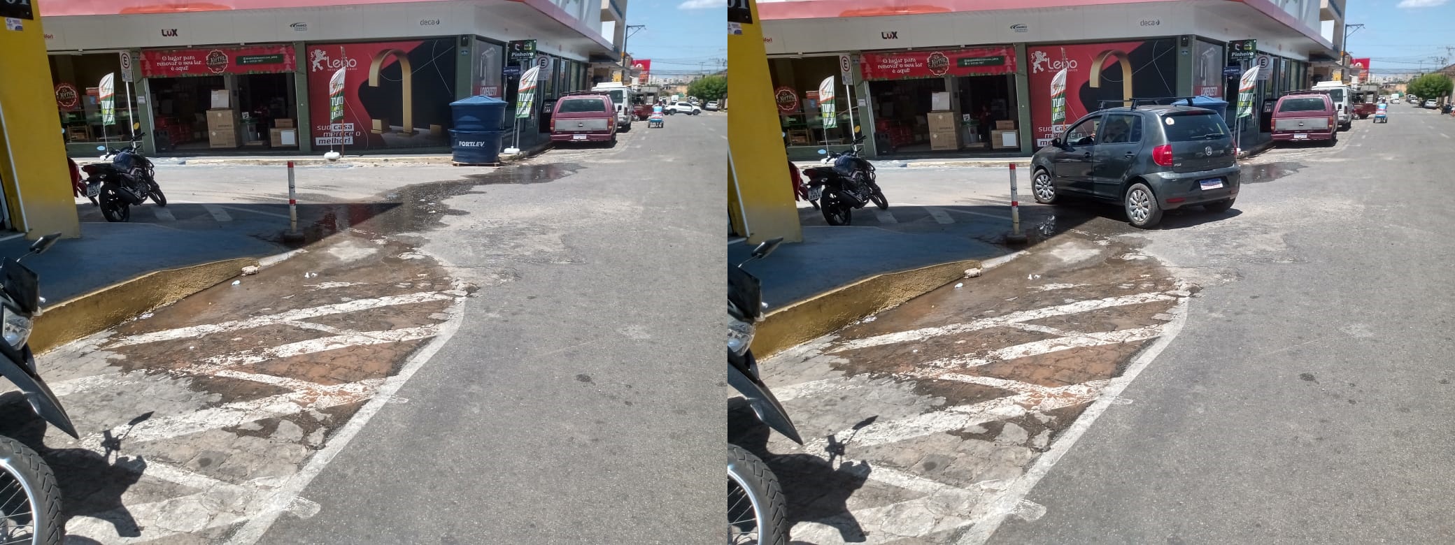 Comerciantes da Rua Peregrino de Carvalho cobram conserto de vazamento na rede de água potável
