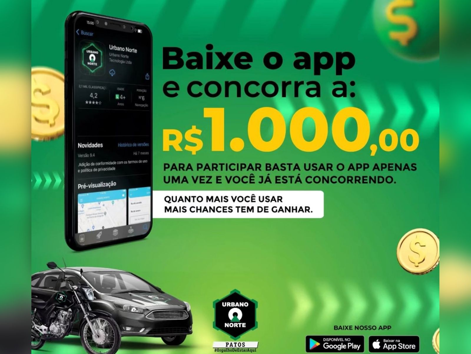 Urbano Norte: O Aplicativo de Mobilidade Urbana seguro e com promoção exclusiva em Patos durante esse mês de Dezembro