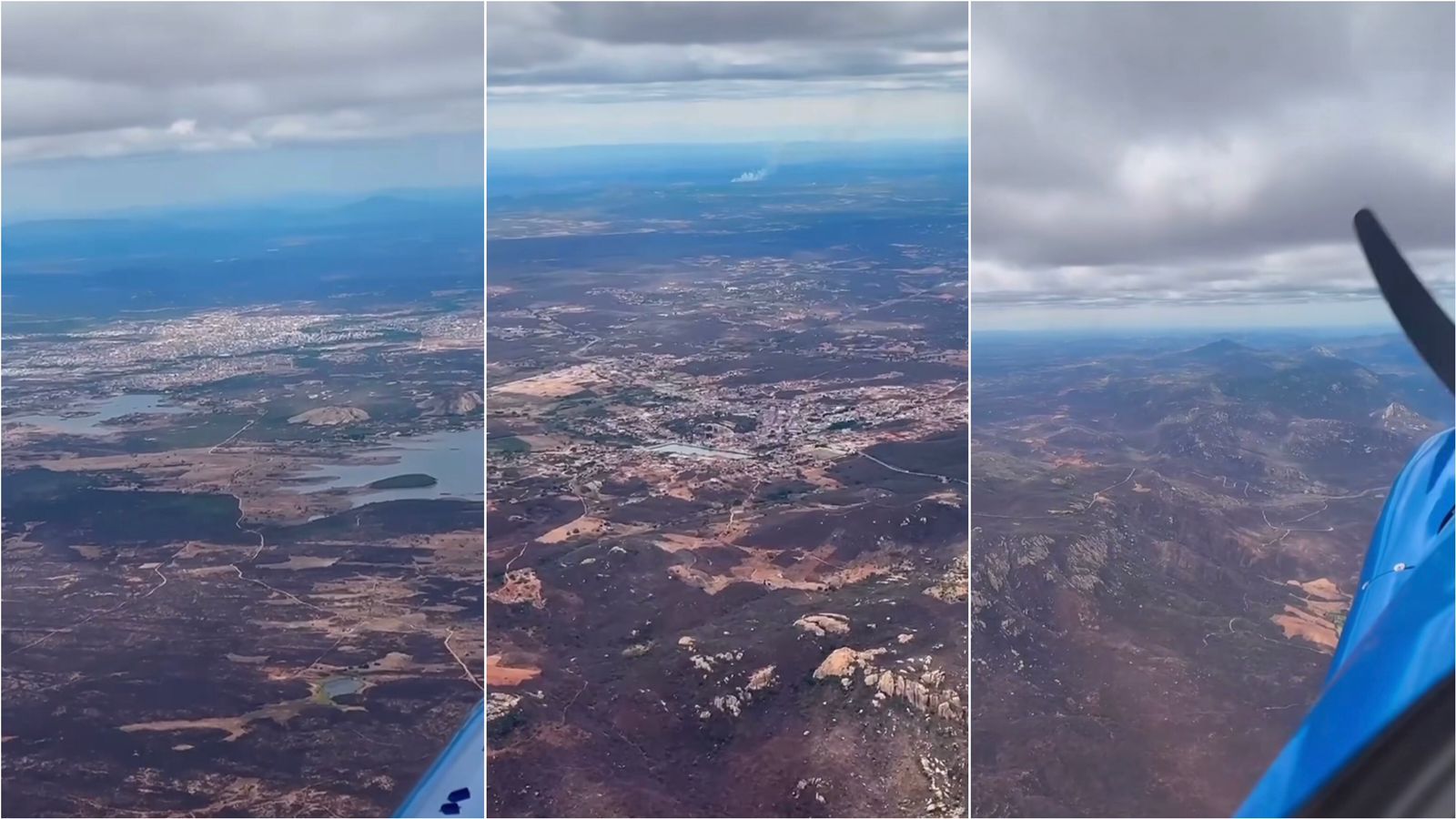 Durante voo pelo Sertão, cantor e piloto Waldonys faz imagens aéreas da cidade de Patos e da região da Serra do Teixeira; veja vídeo