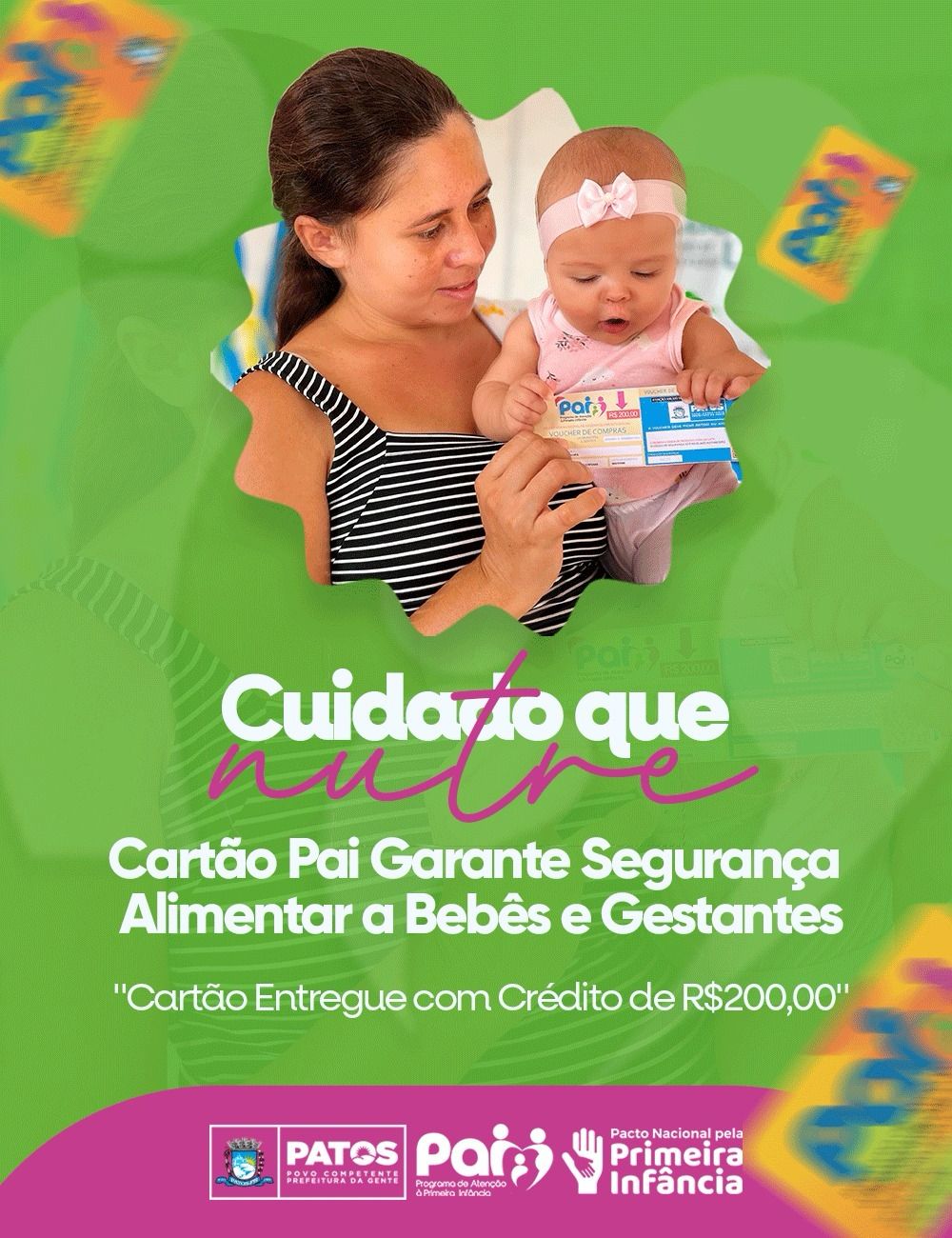 Cuidado que Nutre: Cartão Pai garante segurança alimentar a bebês e gestantes em Patos