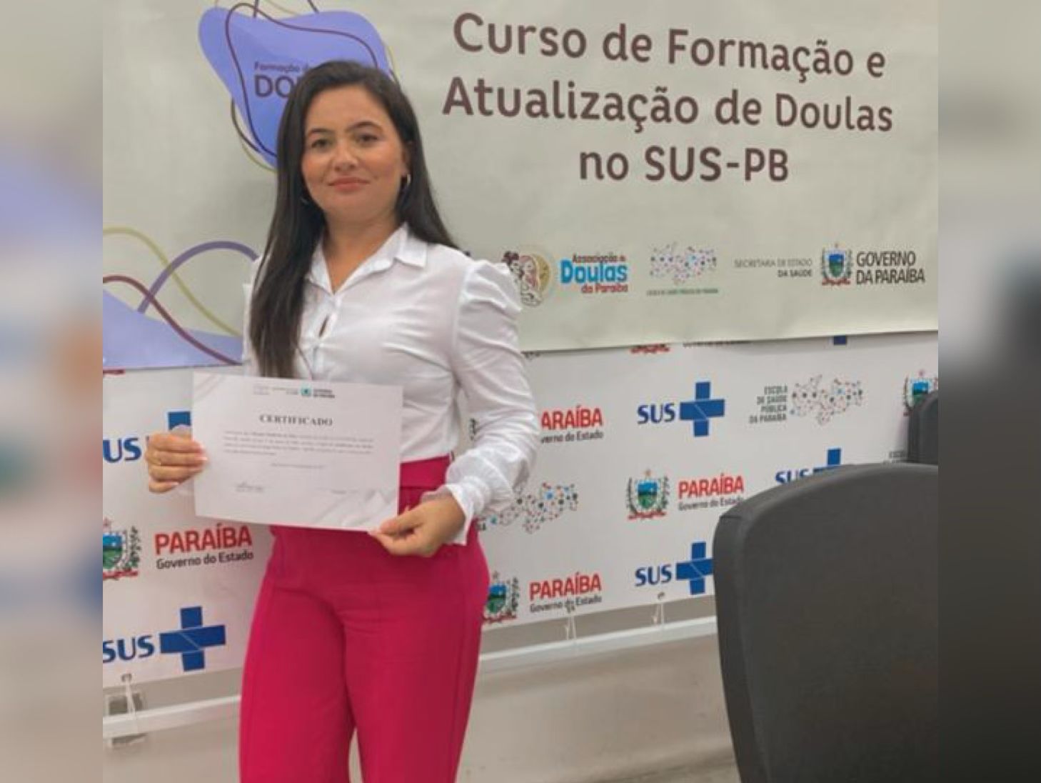 Técnica de Enfermagem de Santa Terezinha-PB torna-se a primeira Doula certificada em evento realizado em João Pessoa