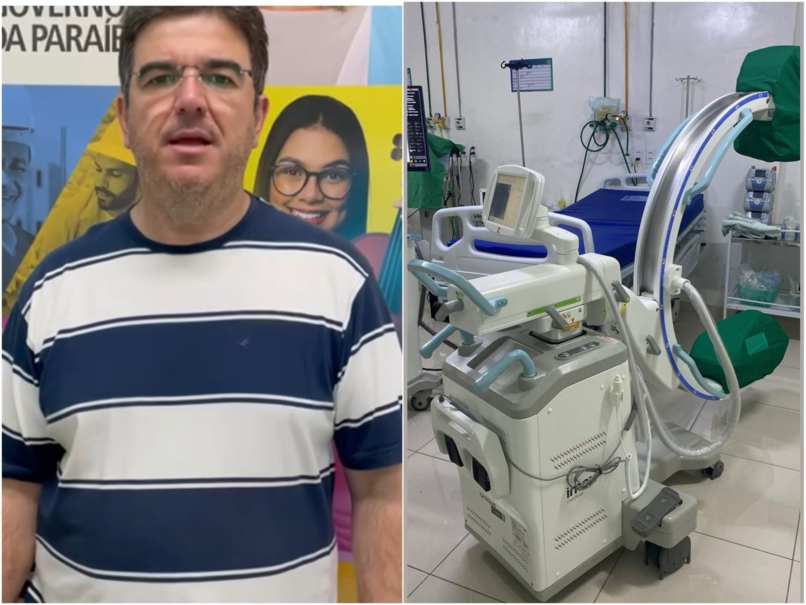 Hospital Regional de Patos recebe novo Arco Cirúrgico para procedimentos Ortopédicos; Coordenador da Ortopedia celebra conquista