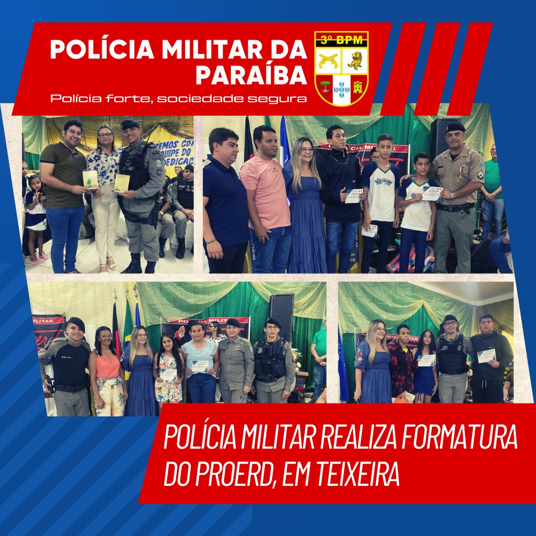 Polícia Militar realiza formatura do PROERD, em Teixeira