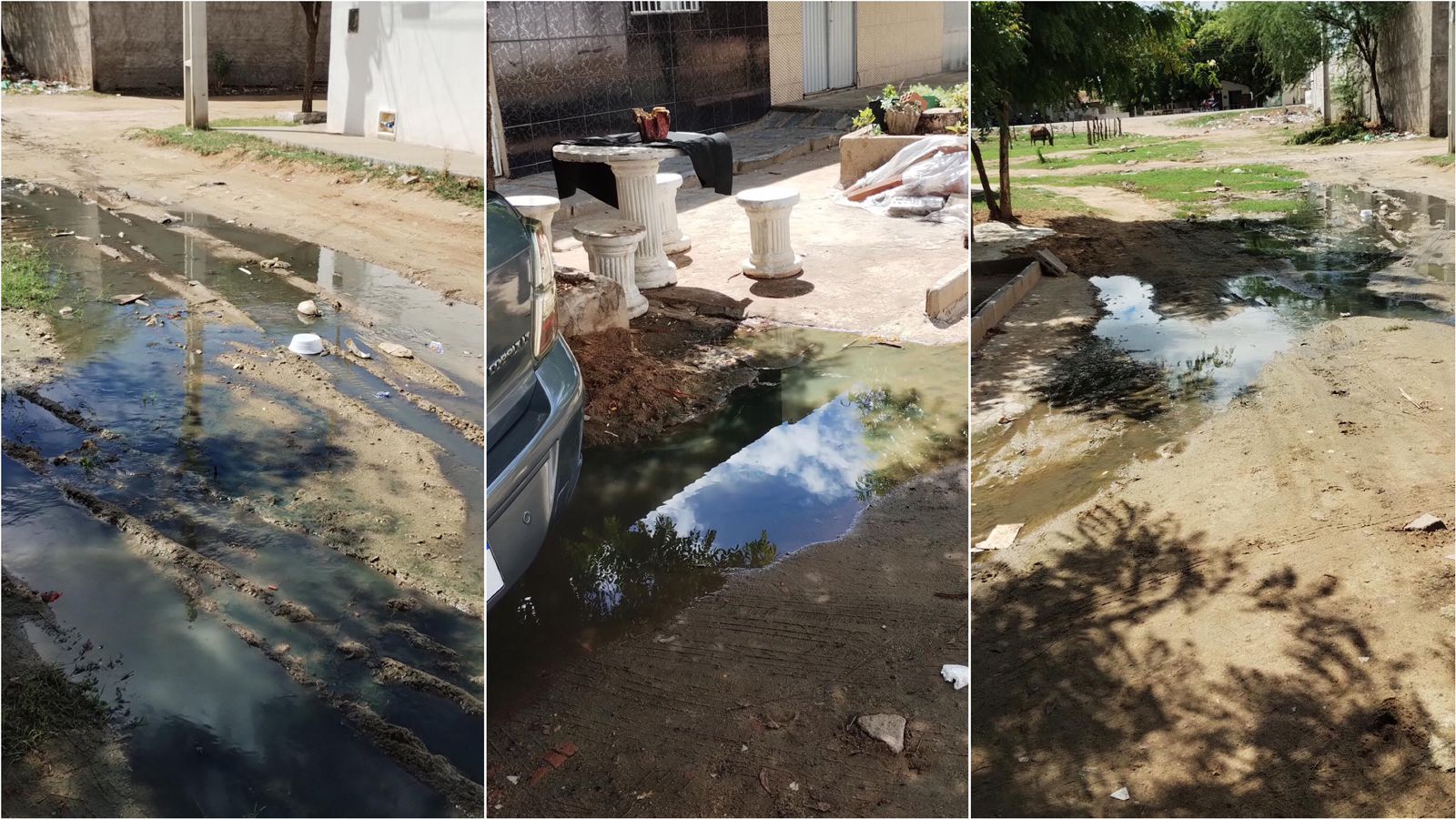 Moradores da Rua Antônio Caboclo, em Patos, voltam a cobrar conserto de galeria estourada há mais de 2 meses