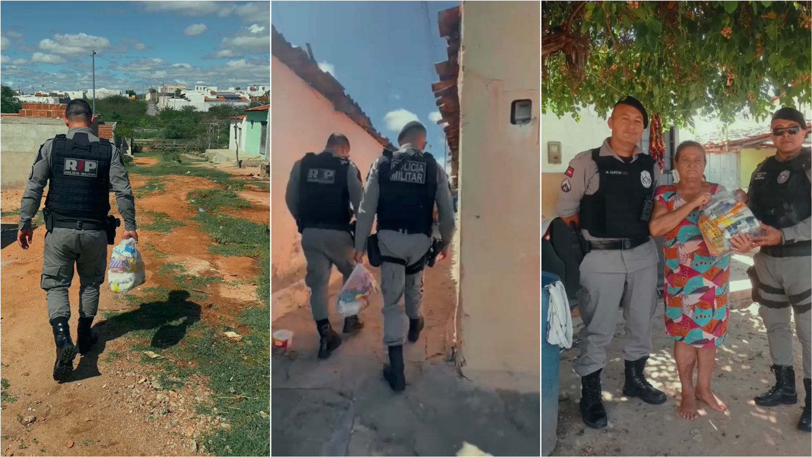 Polícia Militar distribui cestas de alimentos da “Operação PM Solidária”, na véspera de Natal